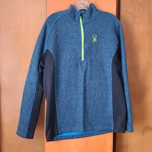 Mens Spyder Outbound 1/4 Zip Core Pullover Sweater Blue Large Gorpcore